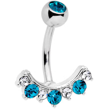 Load image into Gallery viewer, Aqua Clear CZ Gem Wave Of Glamour Belly Ring

