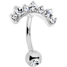 Load image into Gallery viewer, Clear CZ Gem Wave Of Glamour Belly Ring
