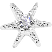 Load image into Gallery viewer, 14G Clear CZ Gem Starfish Dermal Anchor Top
