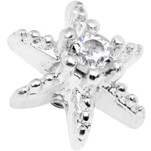 Load image into Gallery viewer, 14G Clear CZ Gem Starfish Dermal Anchor Top
