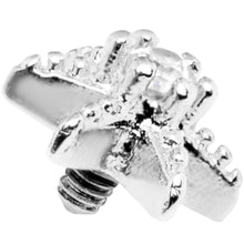 Load image into Gallery viewer, 14G Clear CZ Gem Starfish Dermal Anchor Top
