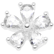 Load image into Gallery viewer, 14G Clear CZ Gem Beautiful Bloom Dermal Anchor Top
