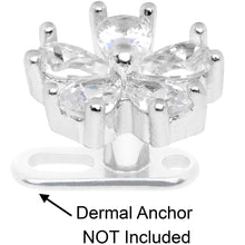 Load image into Gallery viewer, 14G Clear CZ Gem Beautiful Bloom Dermal Anchor Top
