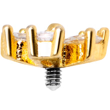 Load image into Gallery viewer, 14G Clear CZ Gem Lovely Bloom Gold Tone Dermal Anchor Top
