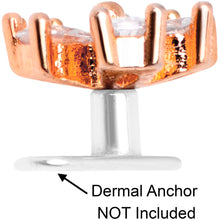 Load image into Gallery viewer, 14G Clear CZ Gem Lovely Bloom Rose Gold Tone Dermal Anchor Top
