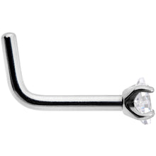 Load image into Gallery viewer, 18G Clear 2mm CZ Gem Grade 23 Titanium Rhombus L Shaped Nose Ring
