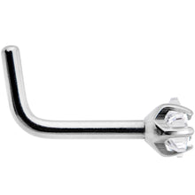 Load image into Gallery viewer, 18G Clear 3mm CZ Star Gem Grade 23 Titanium L Shaped Nose Ring

