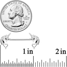 Load image into Gallery viewer, 14G 5/8 Precious Unicorn Barbell Nipple Ring Set
