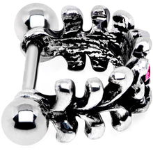 Load image into Gallery viewer, 16G 3/8 Pink Gem Floral Wreath Cuff Cartilage Earring
