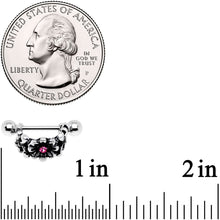Load image into Gallery viewer, 16G 3/8 Pink Gem Floral Wreath Cuff Cartilage Earring
