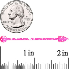 Load image into Gallery viewer, 14G Pink White Make A Point  Industrial Barbell 38mm
