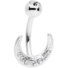 Load image into Gallery viewer, Clear CZ Gem Crescent Moon Belly Ring
