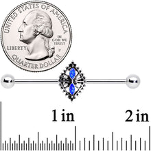 Load image into Gallery viewer, 14G Glitter Blue Halloween Spider Queen Industrial Barbell 38mm
