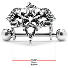 Load image into Gallery viewer, 14G 9/16 Dueling Elephants Nipple Shield Set
