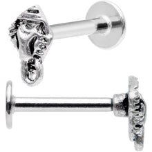 Load image into Gallery viewer, 16G 5/16 Clear Gem Lotus Flower Elephant Cartilage Tragus Earring Set
