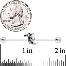 Load image into Gallery viewer, 14G UFO Aliens Are Watching Industrial Barbell 38mm
