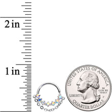 Load image into Gallery viewer, 16G 3/8 Aurora Gem Garland Hanging Chain Seamless Circular Ring
