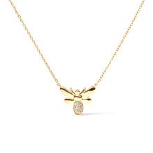 Load image into Gallery viewer, 10K Yellow Gold Diamond Accented Bumble Bee Pendant 18" Inch Necklace (H-I Color, I1-I2 Clarity)
