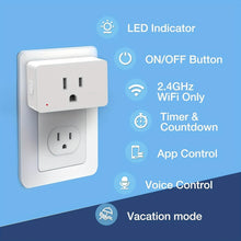 Load image into Gallery viewer, 2-Pack: WiFi Smart Plug – 15A, Timer &amp; App Control, Works with Alexa &amp; Google Home

