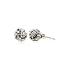 Load image into Gallery viewer, Sterling Silver Textured Love Knot Stud Style Earrings
