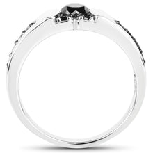 Load image into Gallery viewer, 0.83 Carat Genuine Black Diamond .925 Sterling Silver Ring
