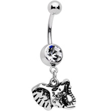 Load image into Gallery viewer, Clear Gem Wild And Free Elephant Dangle Belly Ring
