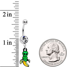 Load image into Gallery viewer, Clear Gem An Appealing Little Banana Alien Dangle Belly Ring
