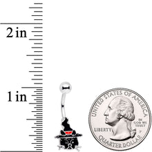 Load image into Gallery viewer, Halloween Witch Way Sassy Black Cat Belly Ring
