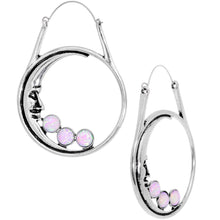 Load image into Gallery viewer, Pink Faux Opal Smiling Man In The Moon Tunnel Plug Earrings
