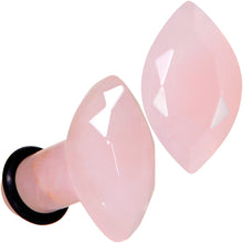 Load image into Gallery viewer, Rose Quartz Faceted Single Flare Plug Set 6mm to 25mm Sizes

