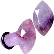 Load image into Gallery viewer, Purple Amethyst Faceted Single Flare Plug Set 6mm to 25mm Sizes
