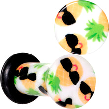 Load image into Gallery viewer, White Acrylic Hip Sunglasses Pineapple Single Flare Plug Set Sizes 3mm to 16mm
