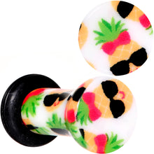 Load image into Gallery viewer, White Acrylic Cool Pineapple Single Flare Plug Set 3mm to 16mm

