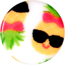Load image into Gallery viewer, White Acrylic Cool Pineapple Single Flare Plug Set 3mm to 16mm
