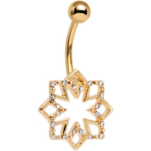 Load image into Gallery viewer, Clear Gem Gold Tone Simply Snowflake Belly Ring
