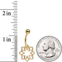 Load image into Gallery viewer, Clear Gem Gold Tone Simply Snowflake Belly Ring
