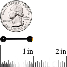 Load image into Gallery viewer, Aurora Gem Inlay Black Barbell Tongue Ring Set of 5
