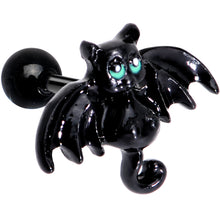 Load image into Gallery viewer, 16G 5/16 Black Halloween Batty Bat Cartilage Tragus Earring
