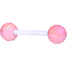 Load image into Gallery viewer, Flexible Acrylic Iridescent Pink Disco Ball Barbell Tongue Ring
