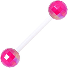 Load image into Gallery viewer, Flexible Acrylic New Years Disco Ball Barbell Tongue Ring Set
