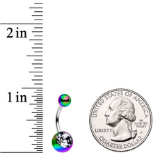 Load image into Gallery viewer, Clear Gem Rainbow Pearlescent Acrylic Belly Ring

