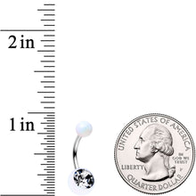 Load image into Gallery viewer, Clear Gem White Pearlescent Acrylic Celestial Rainbow Belly Ring
