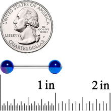 Load image into Gallery viewer, Clear Gem Purple Blue Pearlescent Barbell Tongue Ring
