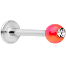 Load image into Gallery viewer, 16G 3/8 Clear Gem Pink Pearlescent Labret Monroe Tragus
