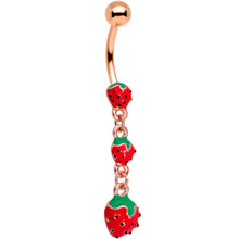 Load image into Gallery viewer, Gold Tone Beautiful Berry Bounty Dangle Belly Ring
