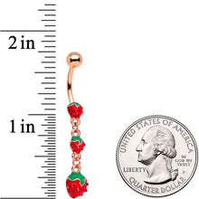 Load image into Gallery viewer, Gold Tone Beautiful Berry Bounty Dangle Belly Ring
