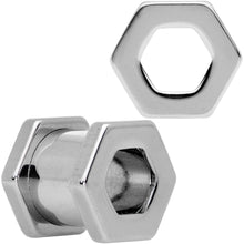 Load image into Gallery viewer, 0G Geometric Hexagon Screw Fit Tunnel Plug Set
