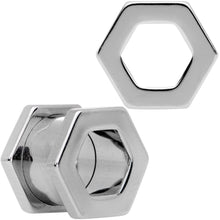 Load image into Gallery viewer, 00G Geometric Hexagon Screw Fit Tunnel Plug Set
