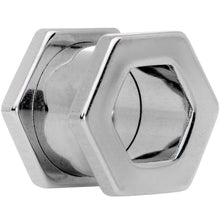 Load image into Gallery viewer, 00G Geometric Hexagon Screw Fit Tunnel Plug Set
