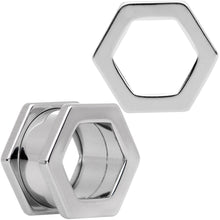 Load image into Gallery viewer, 9/16 Geometric Hexagon Screw Fit Tunnel Plug Set
